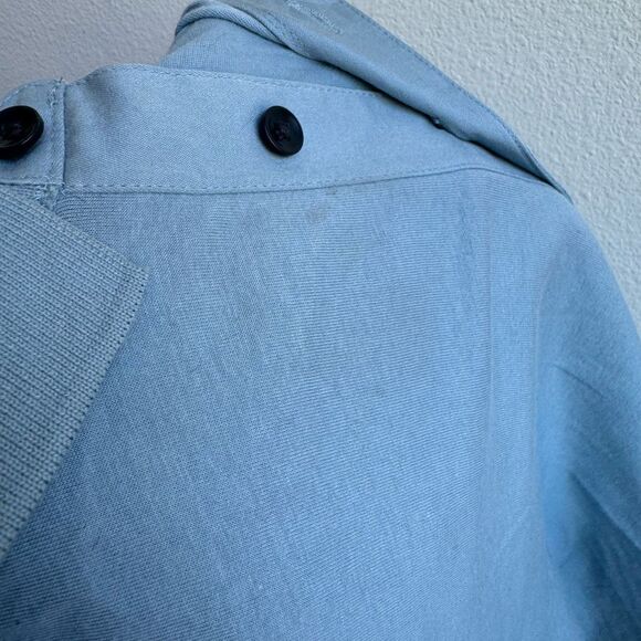 NWT All Saints Allsaints Ramskull Vidal Short Sleeve Polo Shirt Blue Size Small - Picture 7 of 8